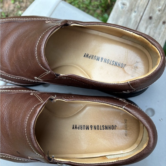 Johnston & Murphy Rich Brown Leather Slip-Ons - Picture 6 of 16